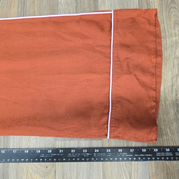 Untitled in Motion Medium Wide Leg Lounge Pajama Pants Rust Orange Tencel Cupro - Picture 8 of 10